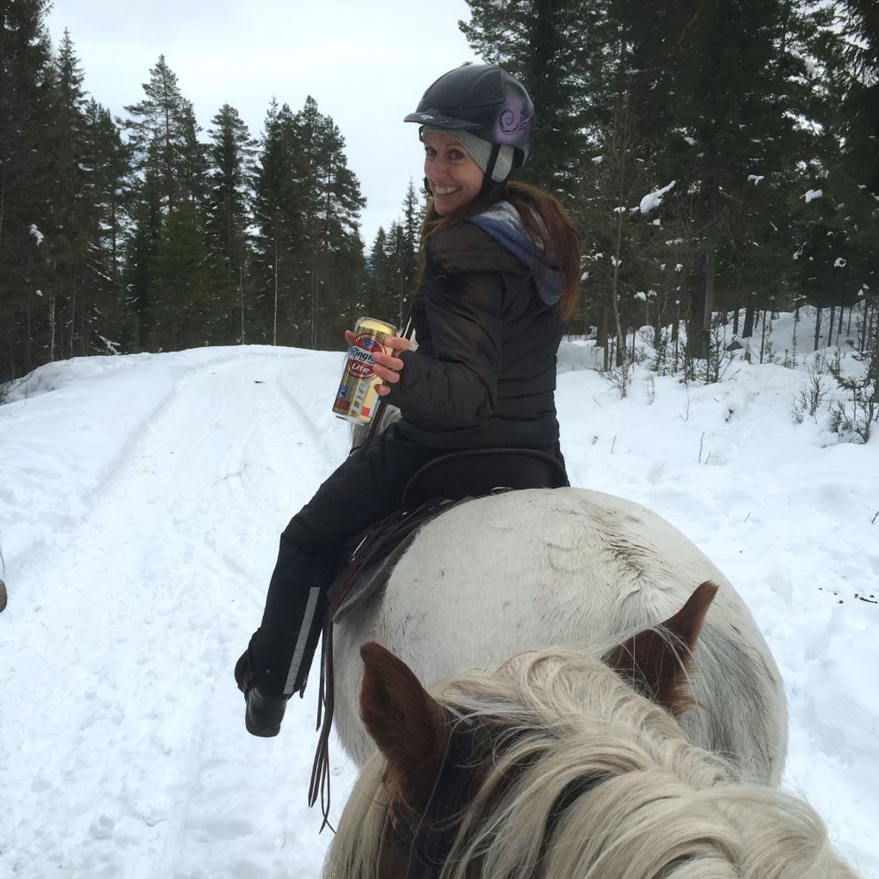 cowboy riding trip moose forest norway