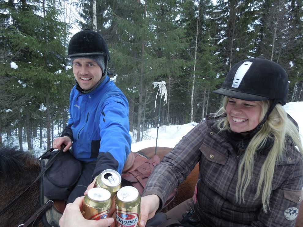 cowboy riding trip moose forest norway